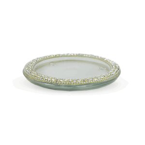 Podstawka mała szklana z kryształkami